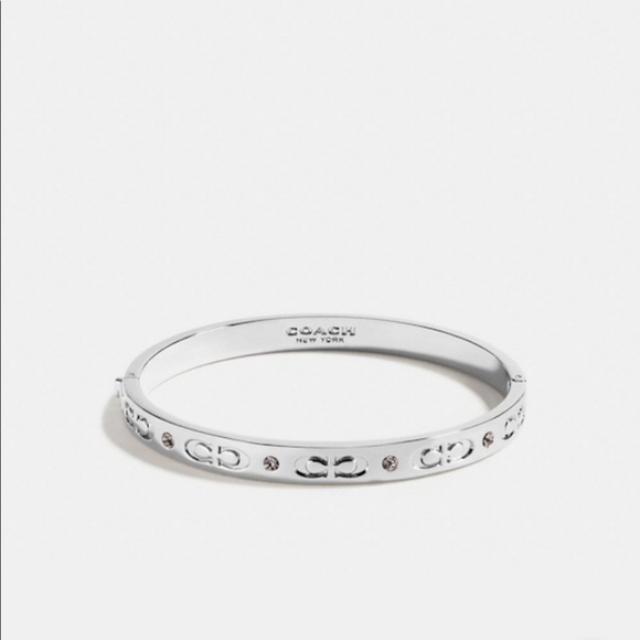 Coach Kissing C Hinged Bangle - Silver - Picture 1 of 1